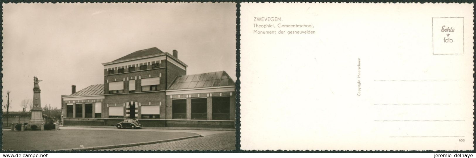 Carte Postale (CPSM) - Zwevegem Theophiel Gemeenteschool (Echte Foto) - Zwevegem