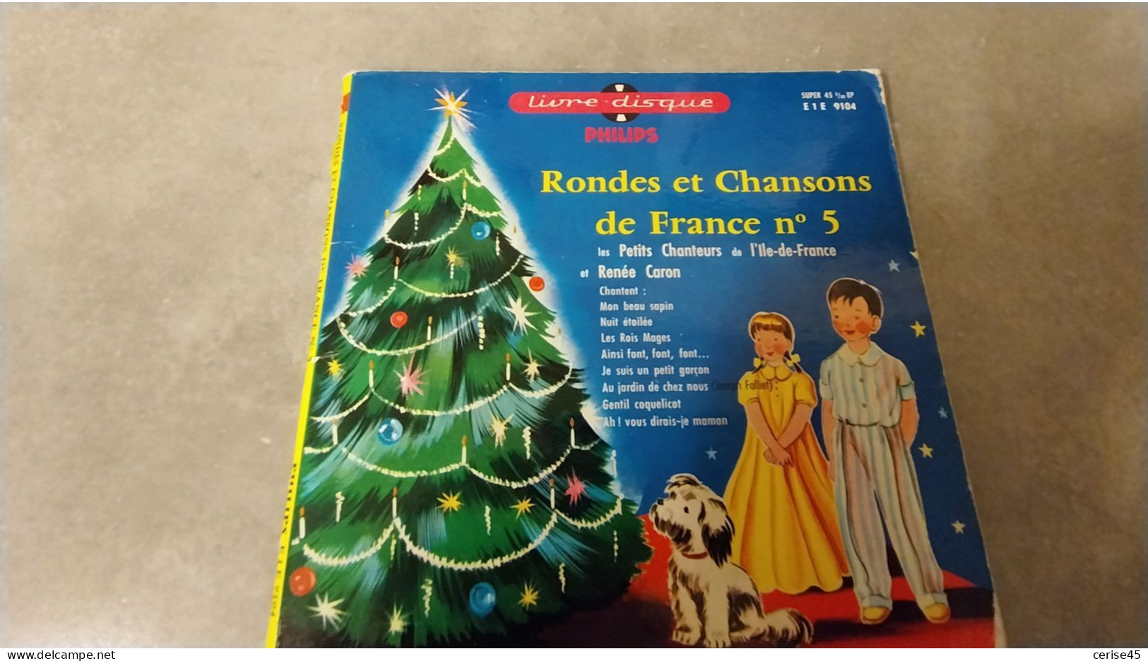 45 TOURS  LIVRE DISQUE RONDES ET CHANSONS DE FRANCE N 5 - Kinderlieder