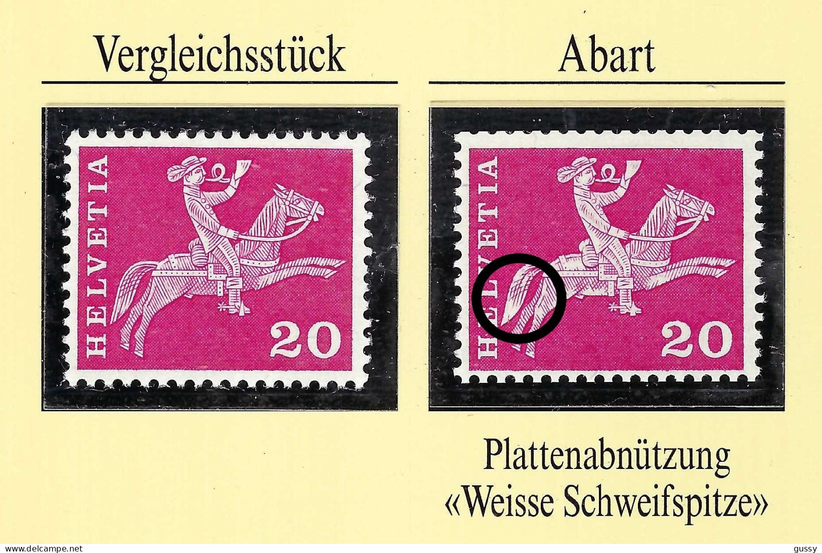 SUISSE Ca.1963-68: Le ZNr. 358RL, Variété .2.24, "bout De La Queue Blanc" - Coil Stamps