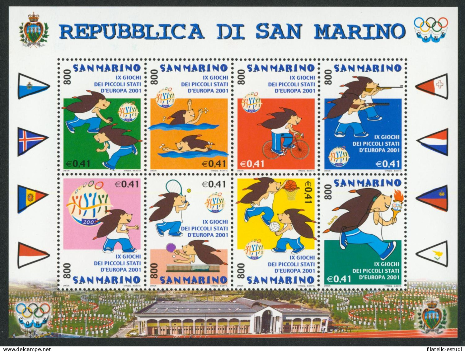TEN  San Marino  Nº 1958/65  HB  2001   MNH - Autres & Non Classés