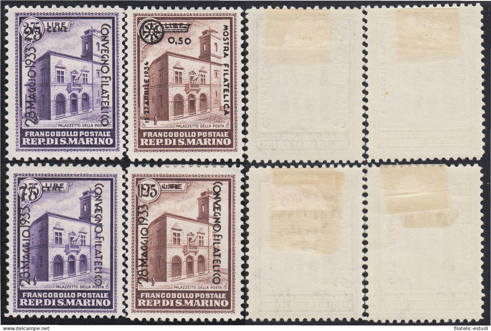 San Marino 176/79 1933 Congreso Filatélico Italiano MH - Otros & Sin Clasificación