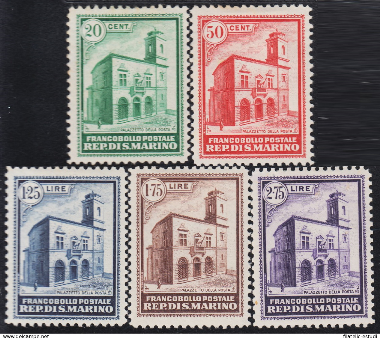 San Marino 159/63 1932 Edificio Postal De San Marino MH - Autres & Non Classés