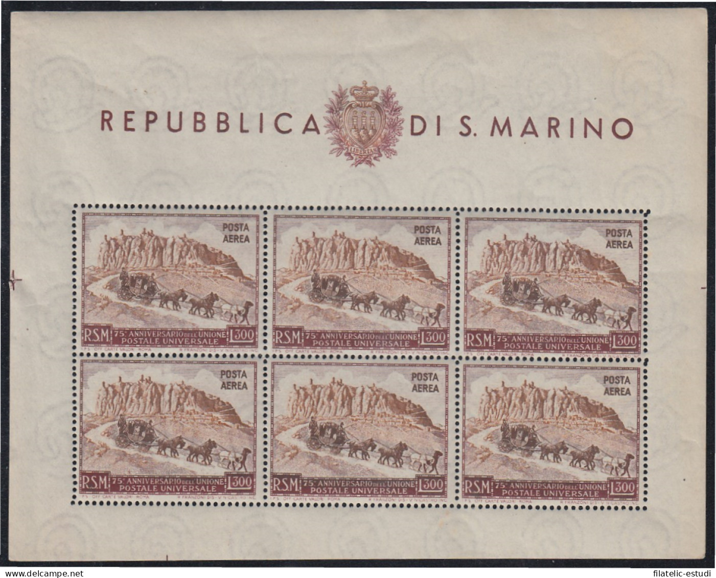 San Marino HB 6 1950/51 75 Aniversario De La UPU MNH - Otros & Sin Clasificación