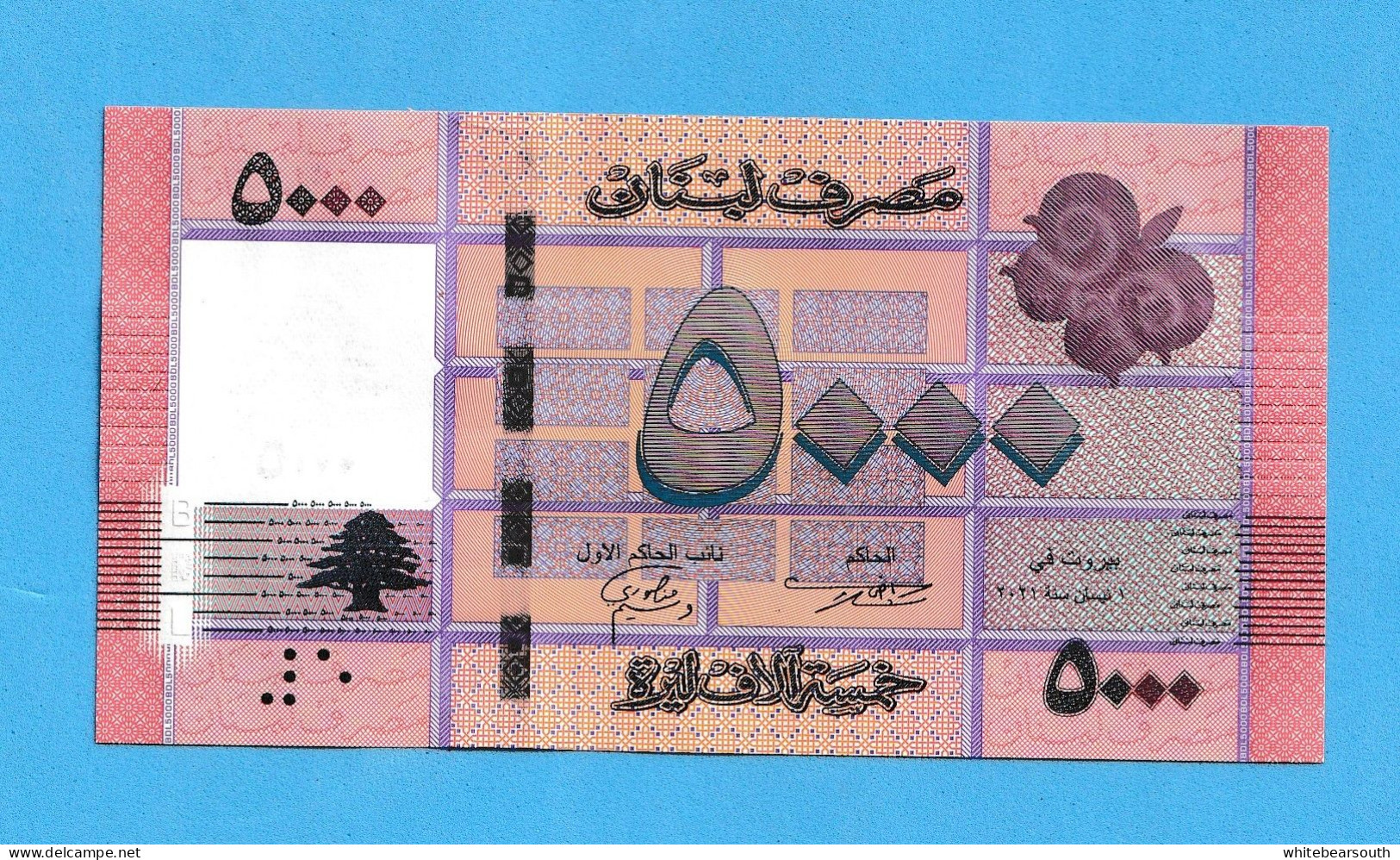 2004 Liban Lebanon 5000 Livres UNC Paper Money Banknotes BILLETE RARE - Sonstige – Asien