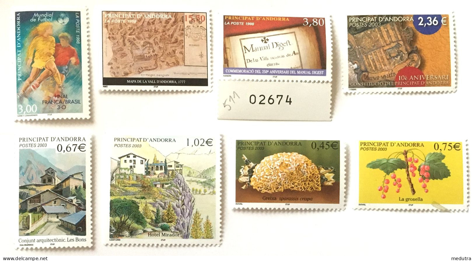 Andorre Vrac Neuf**  : 507 509 511 577 578 579 584 (et Le 585 Avec Trace D'oblitération) - Unused Stamps