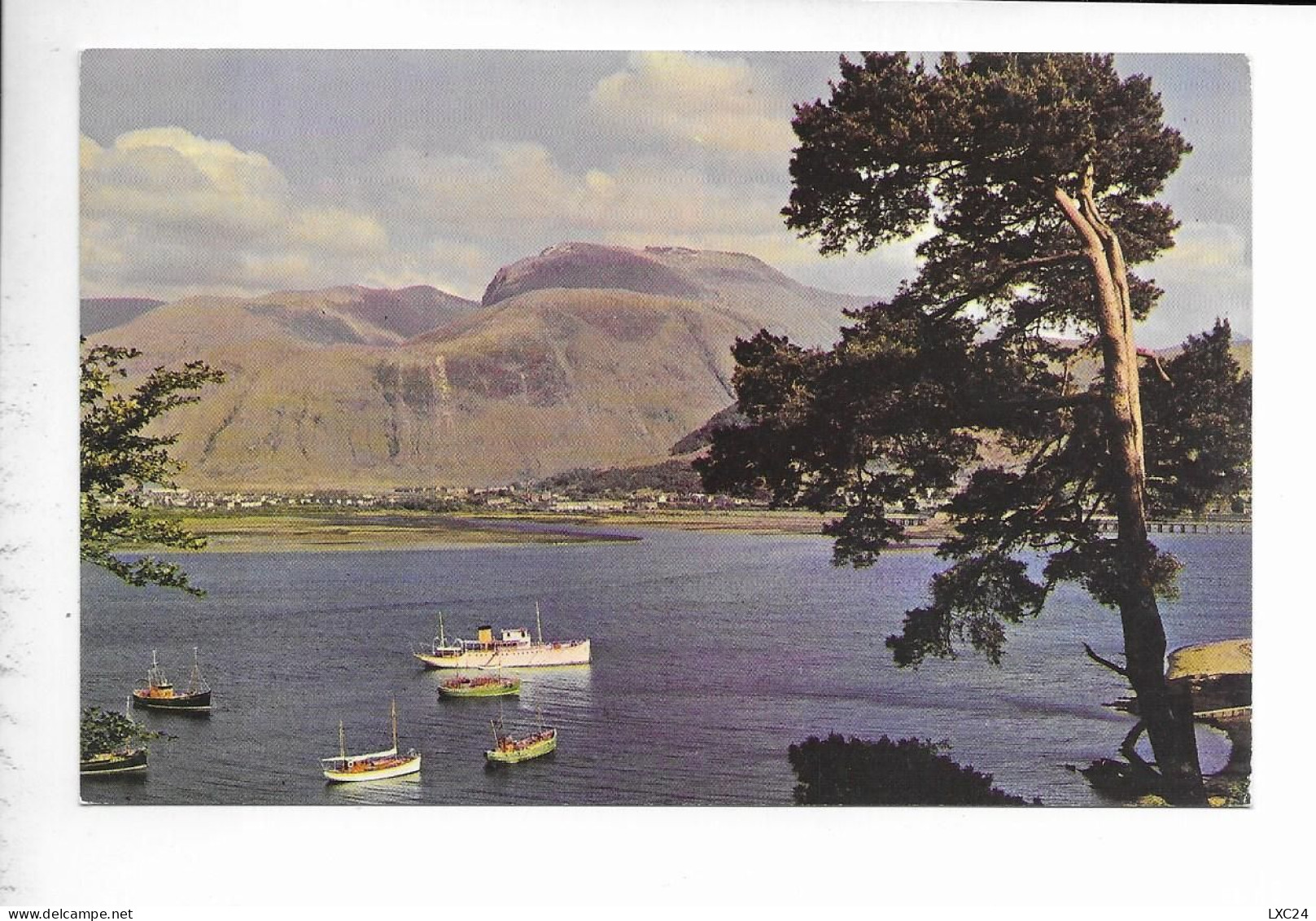 FORT WILLIAM AND BEN NEVIS FROM ACROSS LOCH LINNHE. . - Inverness-shire