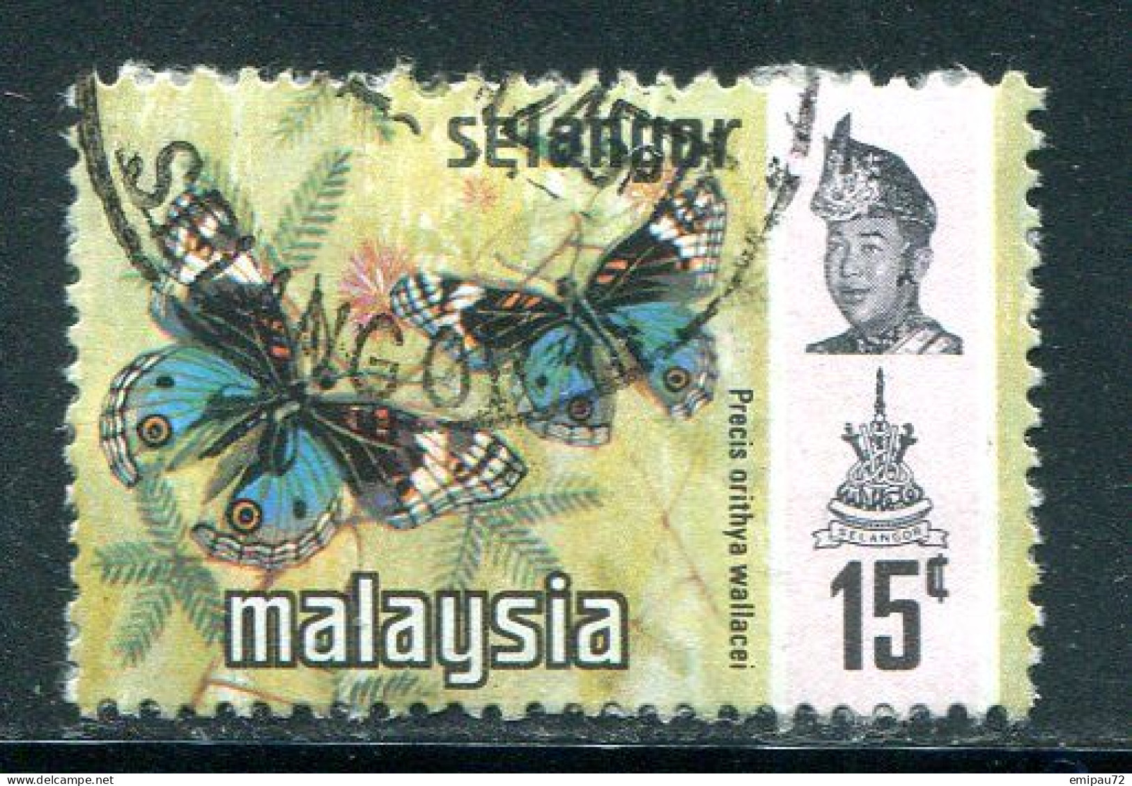 SELANGOR- Y&T N°98- Oblitéré (papillons) - Selangor