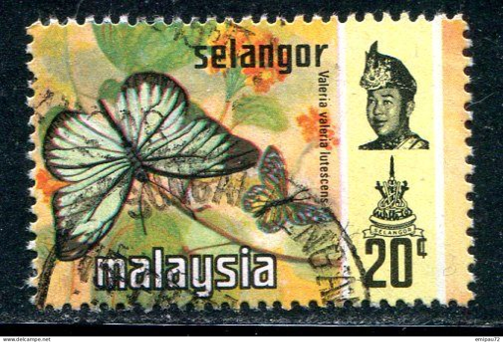 SELANGOR- Y&T N°99- Oblitéré (papillons) - Selangor