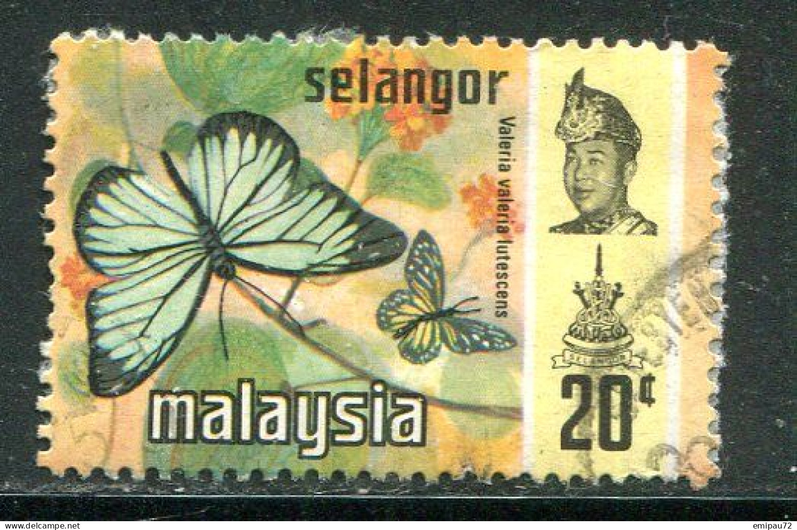 SELANGOR- Y&T N°99- Oblitéré (papillons) - Selangor