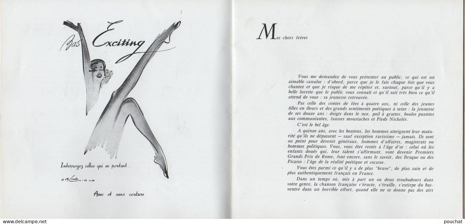 PARIS - LES FRERES JACQUES - THEATRE DE VARIETES - PROGRAMME 1958 -59 - BELLES PUBLICITES - ILLUSTRATEUR -TOUS LES SCANS