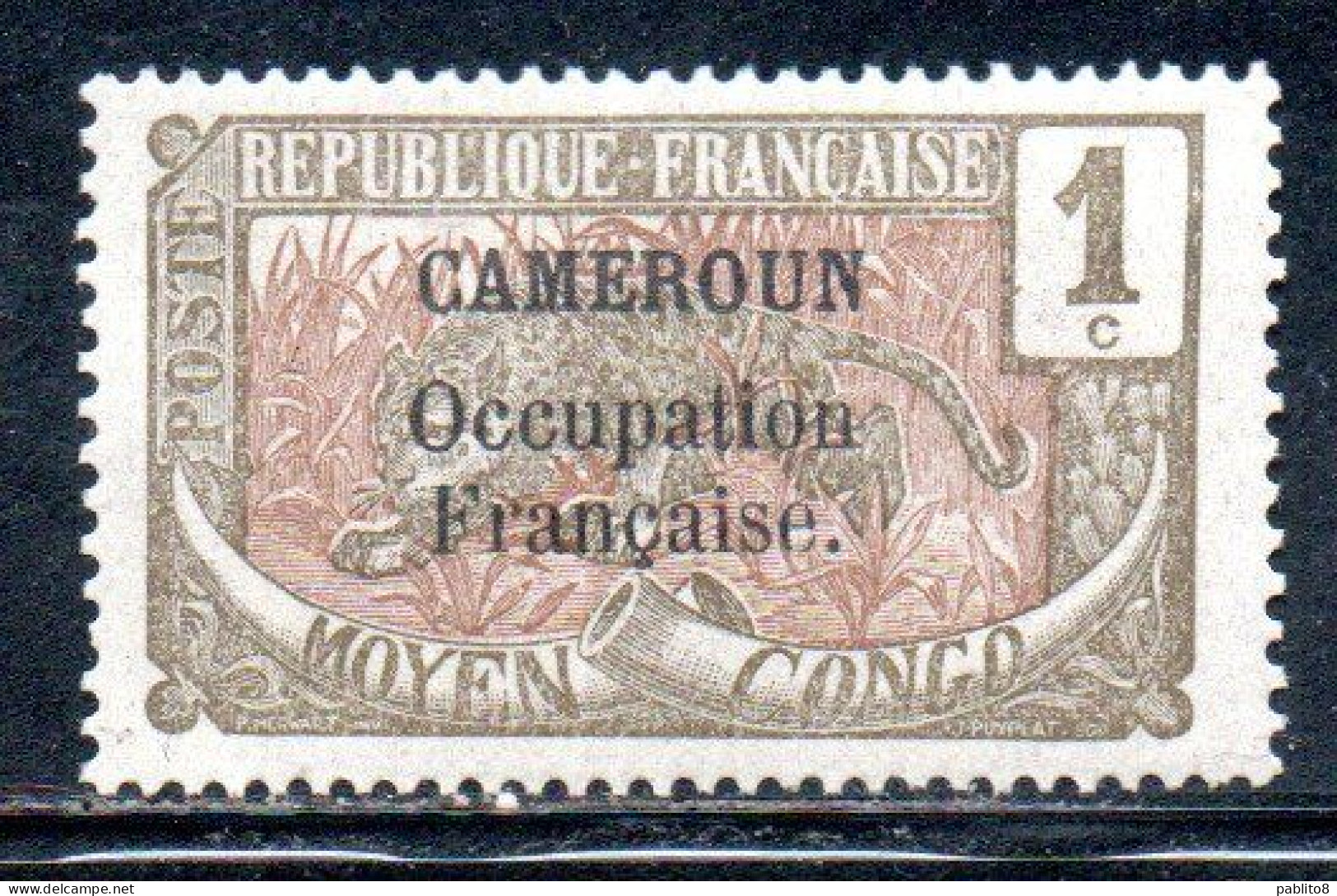 CAMEROUN CAMERUN 1916 1917 CONGO STAMPS SURCHARGE OVERPRINTED PROVISIONAL FRENCH MANDATE 1c MH - Neufs