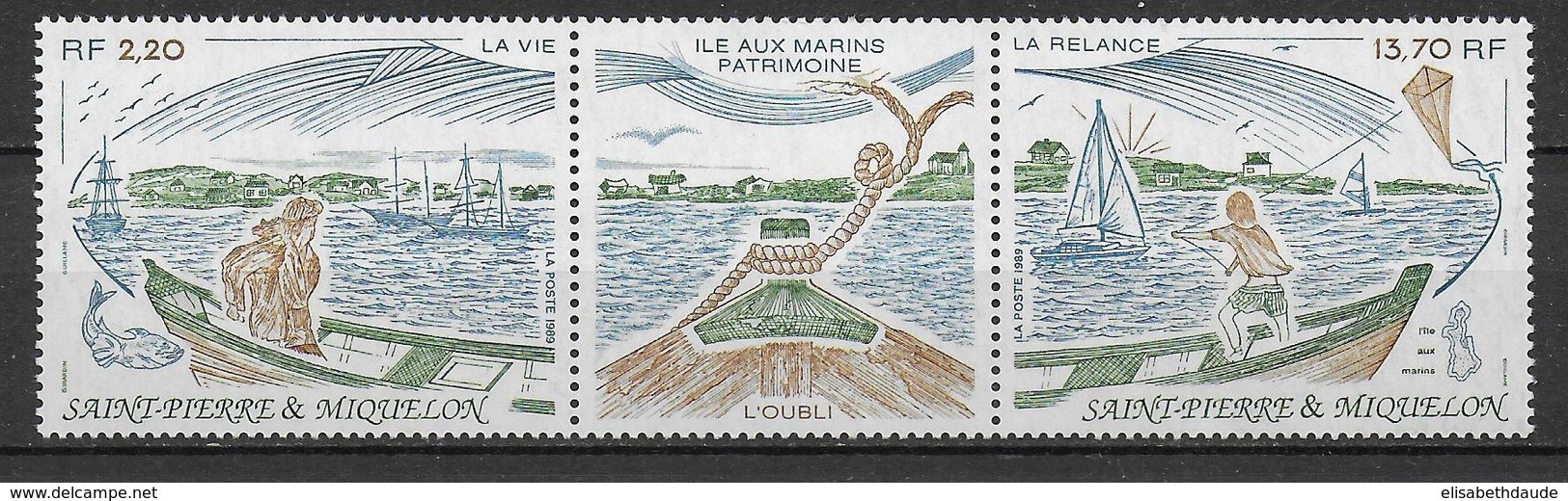 SPM - 1989 - LIVRAISON GRATUITE A PARTIR DE 5 EUR. D'ACHAT - NATURE - TRIPTYQUE YVERT N°509A **  MNH - - Ongebruikt