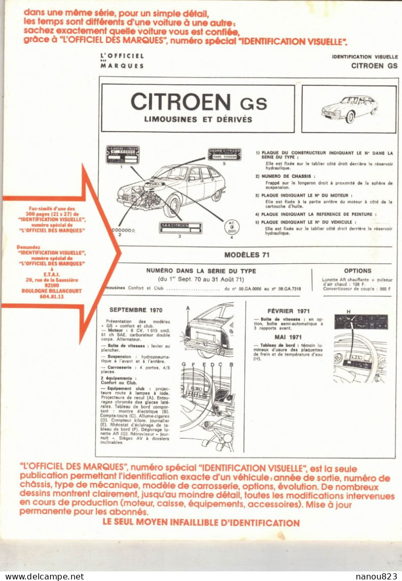 SUPPLEMENT GRATUIT REVUE TECHNIQUE AUTOMOBILE N° 344 Avril 1975 : " CITROËN " BAREME DE TEMPS DE MAIN D'OEUVRE MECANIQUE - Auto