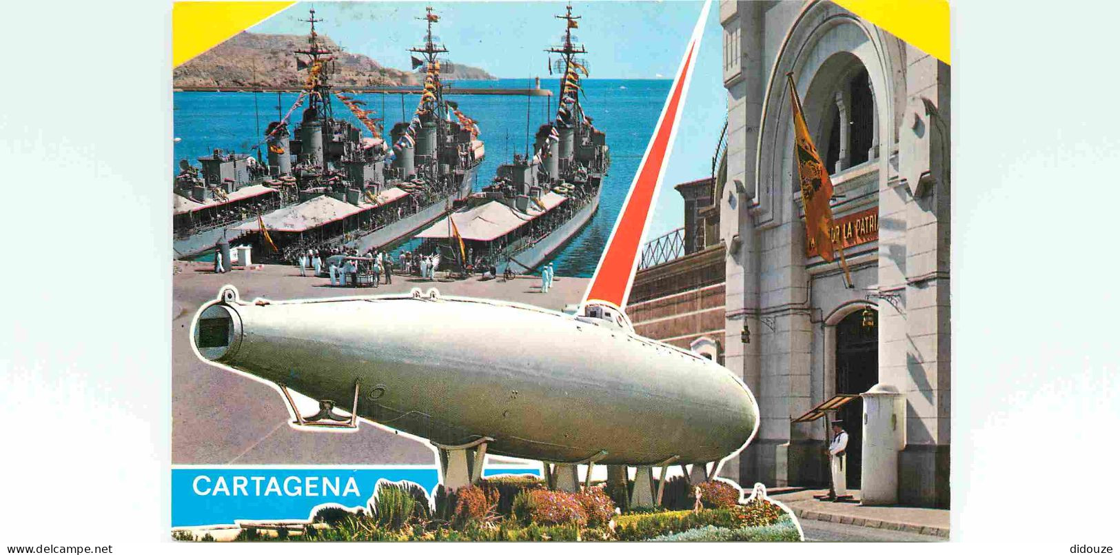 Espagne - Espana - Murcia - Cartagena - Multivues - Flota Cuartel Y Submarino Peral - Flotte Caserne Et Sous-marin Peral - Murcia