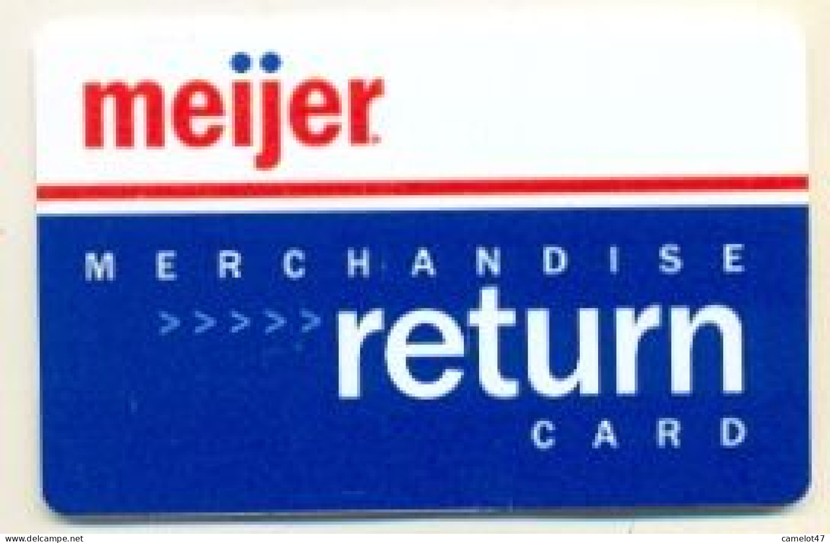 Meijer  U.S.A.,  Merchandise Return Card, Carte Pour Collection, Sans Valeur, # Meijer-1 - Carta Di Fedeltà E Regalo