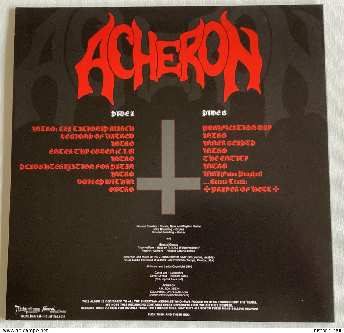 ACHERON - Lex Talionis - LP - 1994/12 - Red 400ex - Hard Rock & Metal