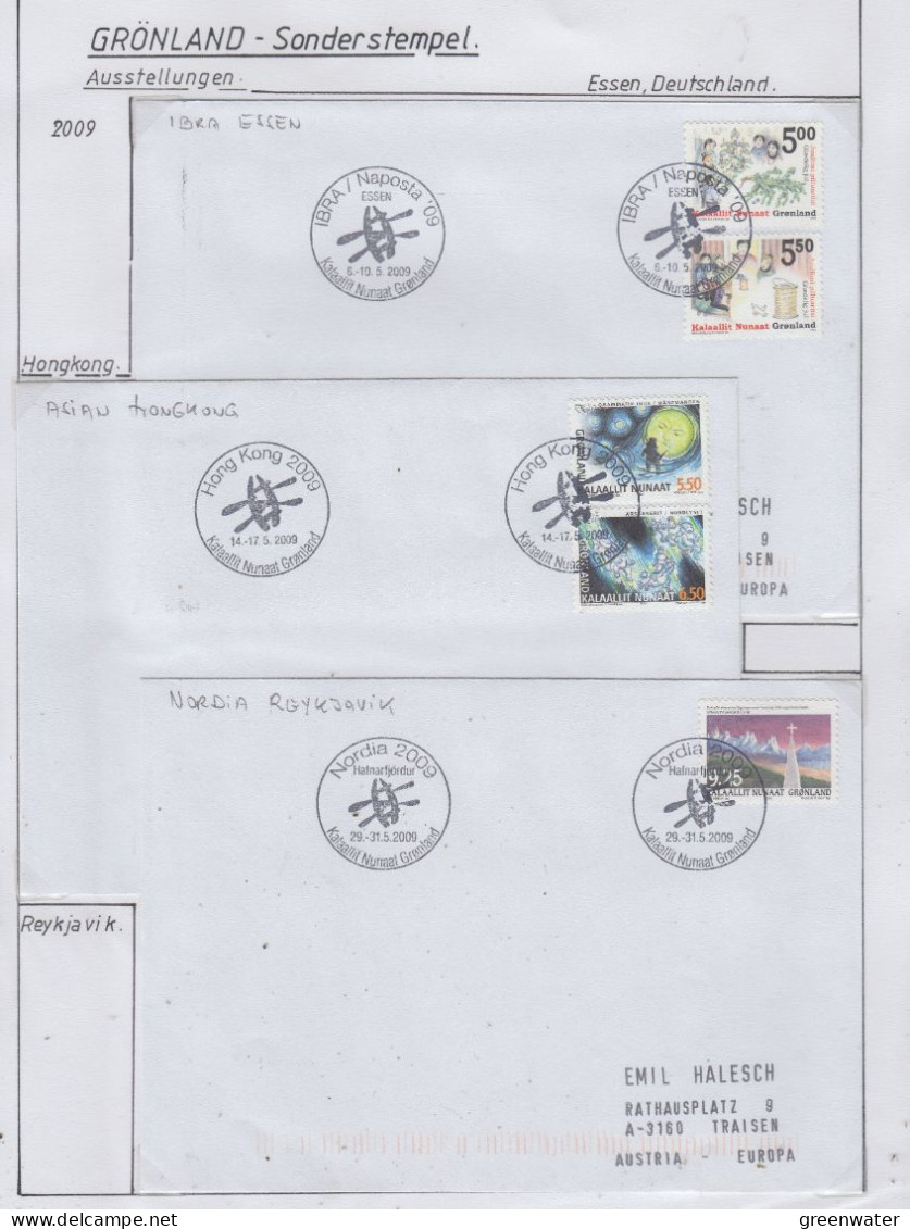 Greenland Sonderstempel 2008 6 Covers (GD179) - Stations Scientifiques & Stations Dérivantes Arctiques