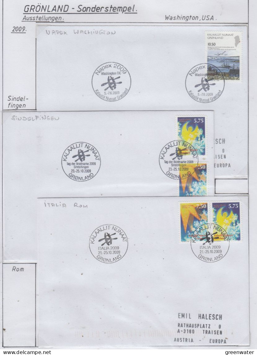 Greenland Sonderstempel 2008 6 Covers (GD179) - Stations Scientifiques & Stations Dérivantes Arctiques