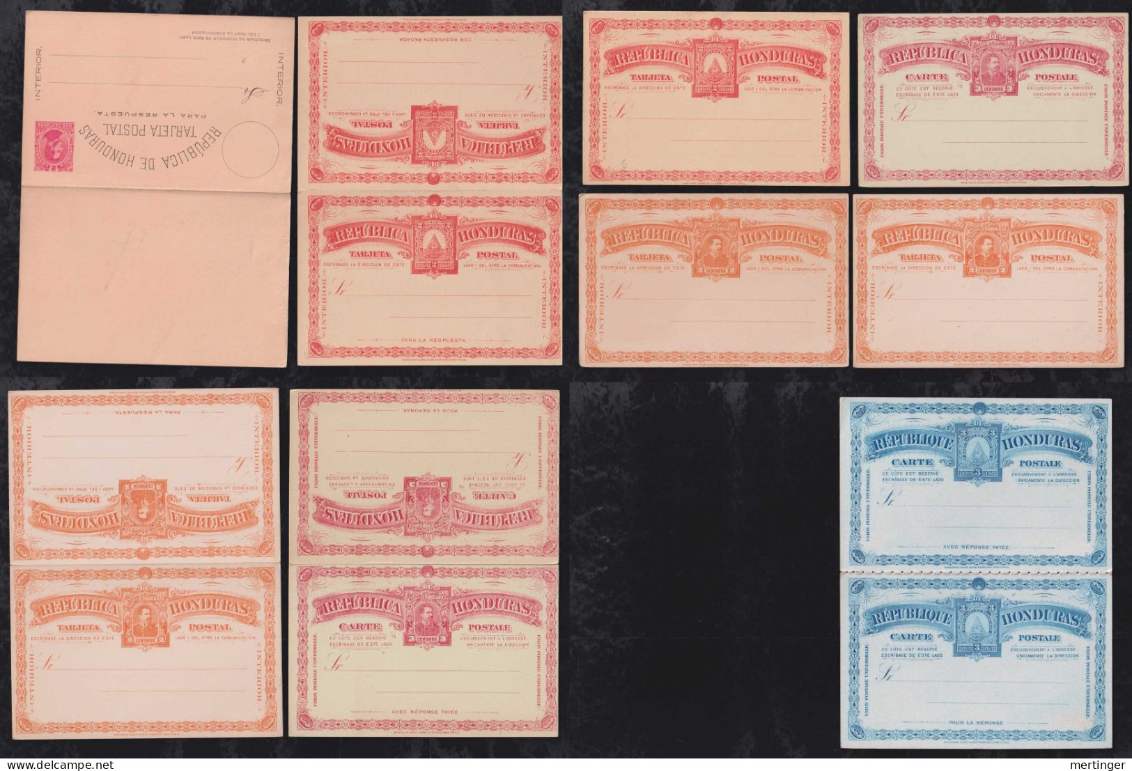 Honduras Ca 1880-95 Collection 9 Postal Stationery Mint - Honduras