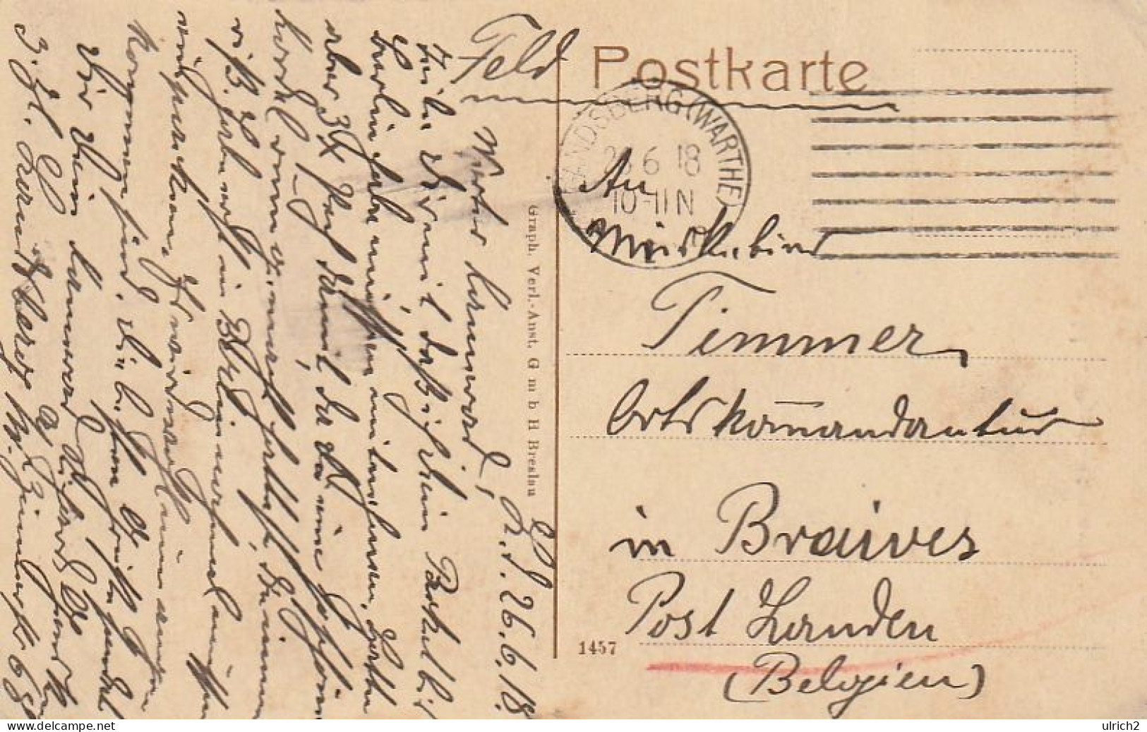 AK Landsberg A. Warthe - Pauckschbrunnen - Feldpost 1918 (67915) - Neumark