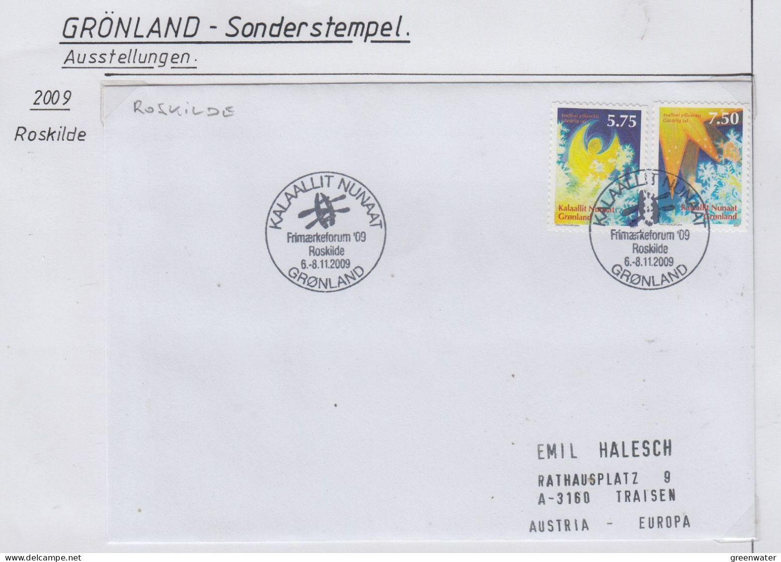 Greenland Sonderstempel 2009/2010 4 Covers (GD180) - Wetenschappelijke Stations & Arctic Drifting Stations