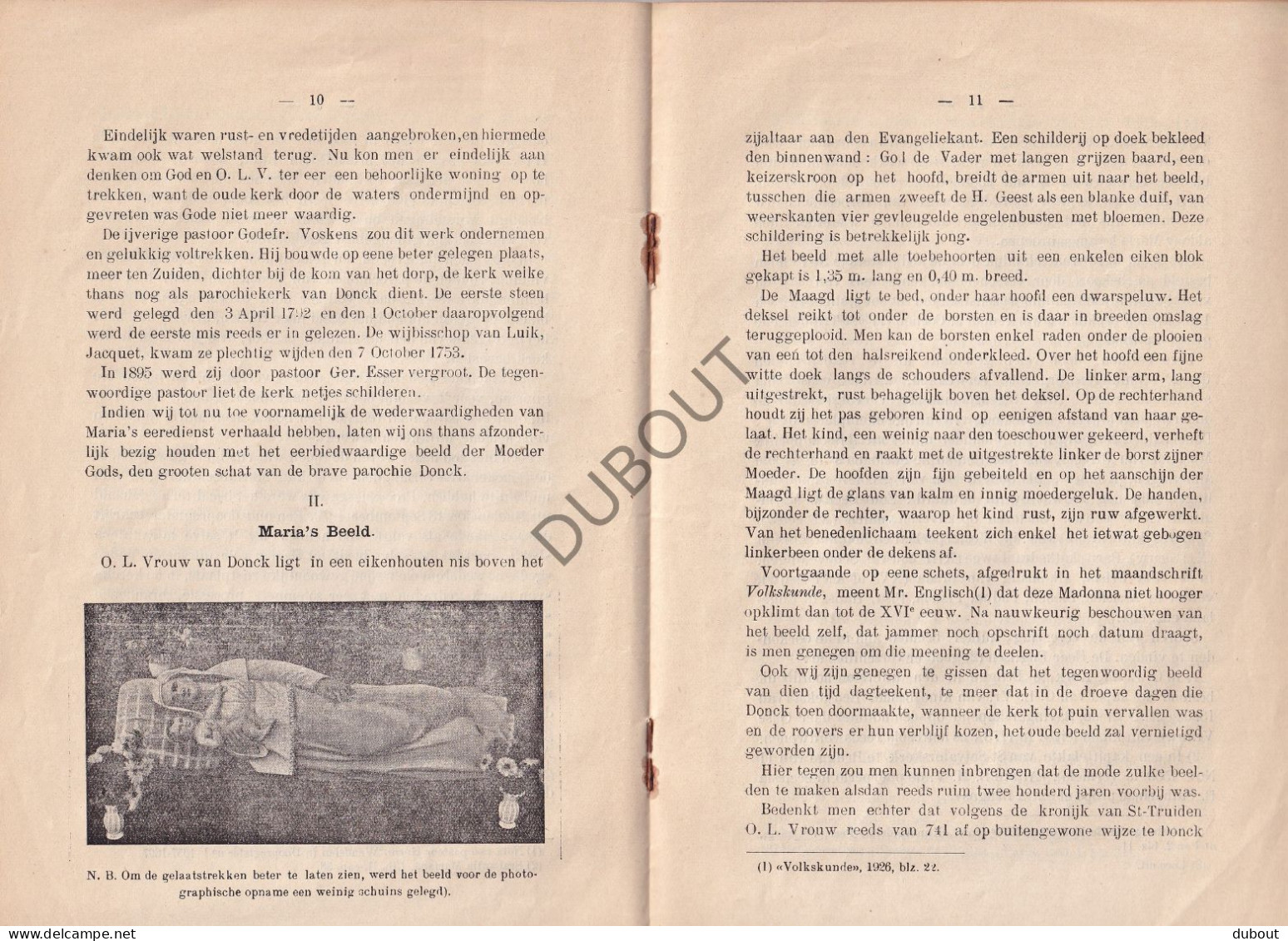 Donk/Herk De Stad - Geschiedenis Van OLV Van Donck - A. Lamotte - O. Robyns 1927 (V2994) - Antiquariat
