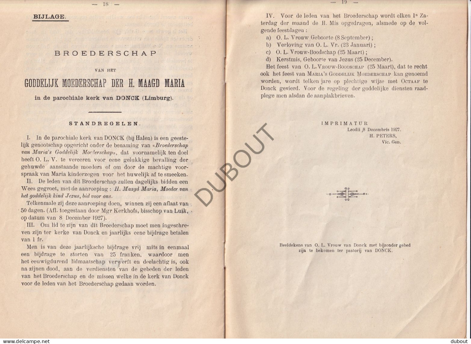 Donk/Herk De Stad - Geschiedenis Van OLV Van Donck - A. Lamotte - O. Robyns 1927 (V2994) - Antiquariat