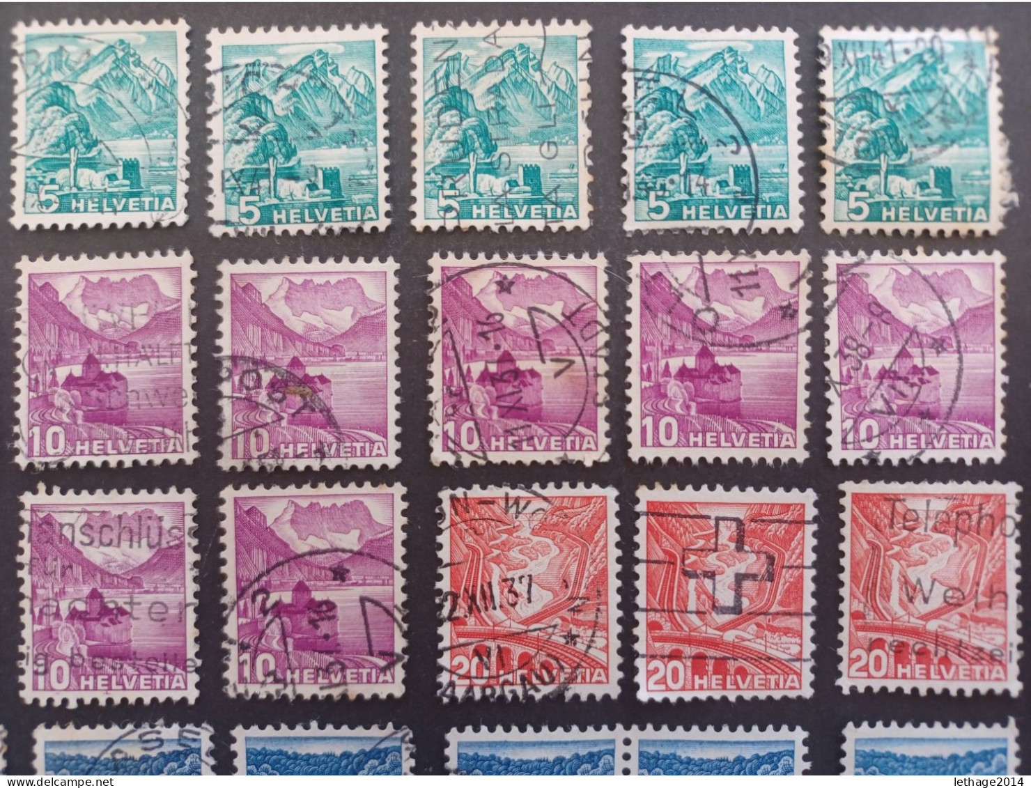 SVIZZERA SWITZERLAND FROM 1862 HELVETIA TO 1960 BIG STOCK MIX SERVICE AIRMAIL PRO JUVENTUE FRAGMANT 90 SCANNERS -- GIULY