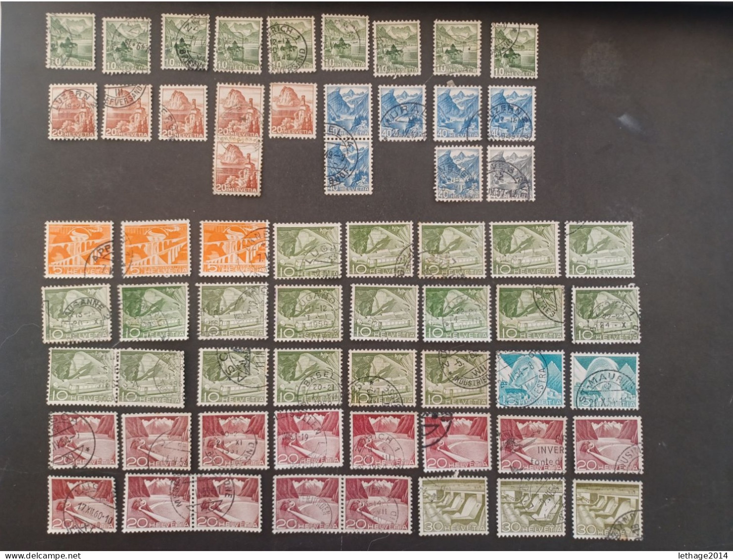 SVIZZERA SWITZERLAND FROM 1862 HELVETIA TO 1960 BIG STOCK MIX SERVICE AIRMAIL PRO JUVENTUE FRAGMANT 90 SCANNERS -- GIULY