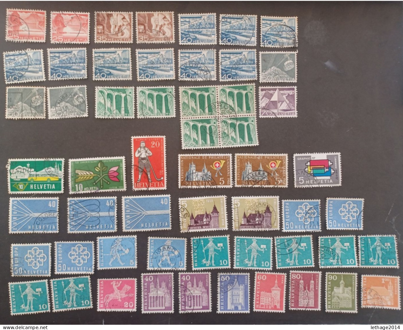 SVIZZERA SWITZERLAND FROM 1862 HELVETIA TO 1960 BIG STOCK MIX SERVICE AIRMAIL PRO JUVENTUE FRAGMANT 90 SCANNERS -- GIULY