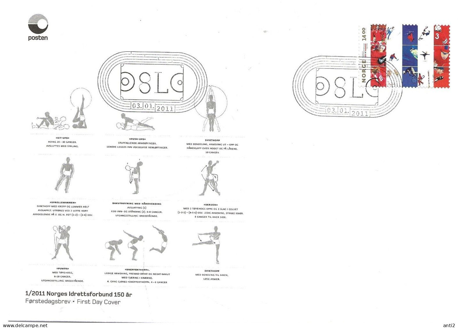 Norge Norway 2011 50th Anniversary Of The Norwegian Sports Association  Mi 1743  FDC - Covers & Documents