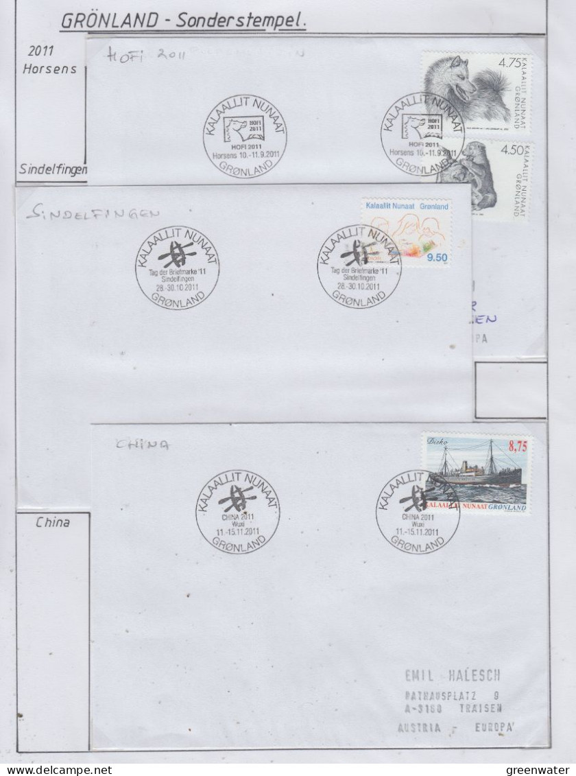 Greenland Sonderstempel 2011 6 Covers (GD182) - Scientific Stations & Arctic Drifting Stations