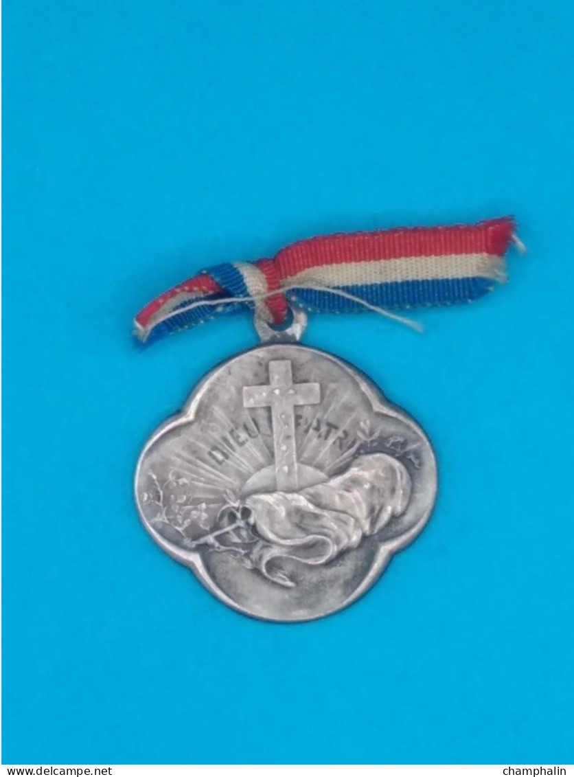 Guerre 14-18 WWI - Petite Médaille En Argent Dieu Patrie - Uniface - France