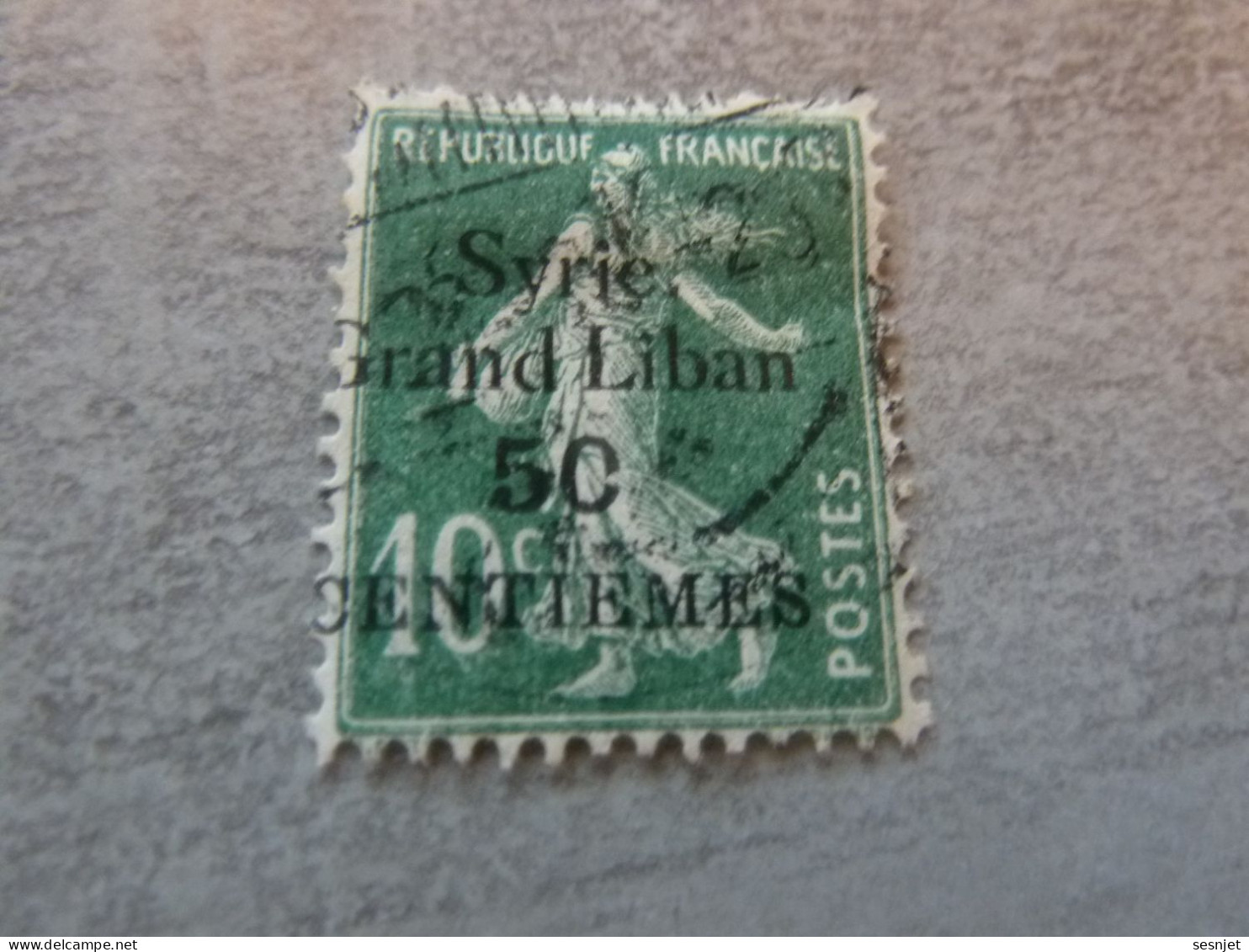 Semeuse Fond Plein - Syrie Grand Liban - 50c.s.10 Centièmes - Yt 107 - Vert - Oblitéré - Année 1924 - - Oblitérés