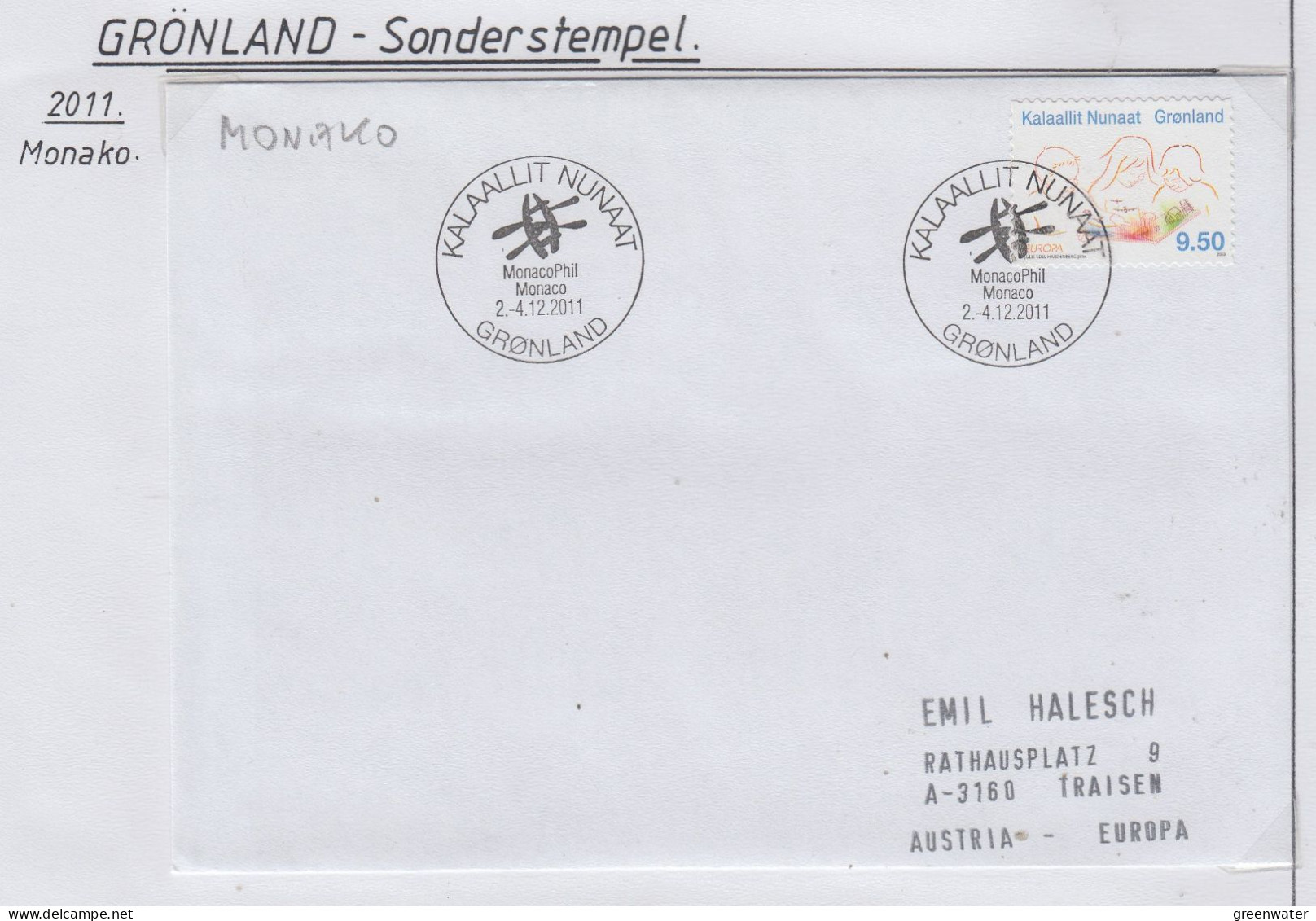 Greenland Sonderstempel 2010/2011 4 Covers (GD183) - Scientific Stations & Arctic Drifting Stations