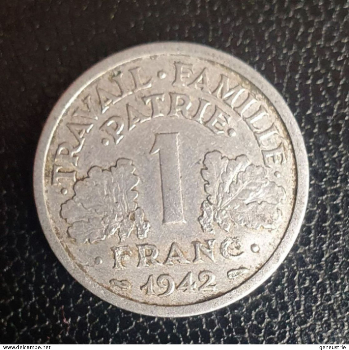 WW2 Monnaie Propagande Politique Contremarquée "FR (République Française" Surfrappé Sur Une 1 Franc Bazor Alu 1942 WWII - 1 Franc