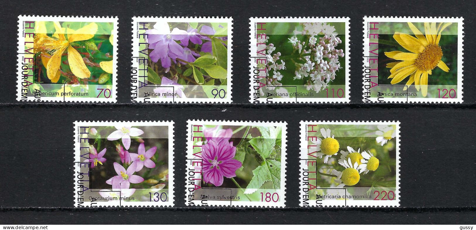 SUISSE 2003: Plantes Médicinales, Série Complète Obl. CAD PJ - Plantes Médicinales