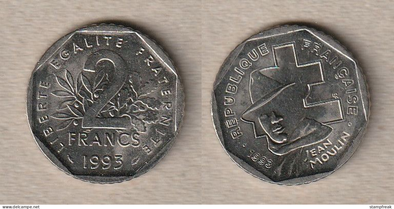 02448) Frankreich, 2 Francs 1993 Moulin - 2 Francs