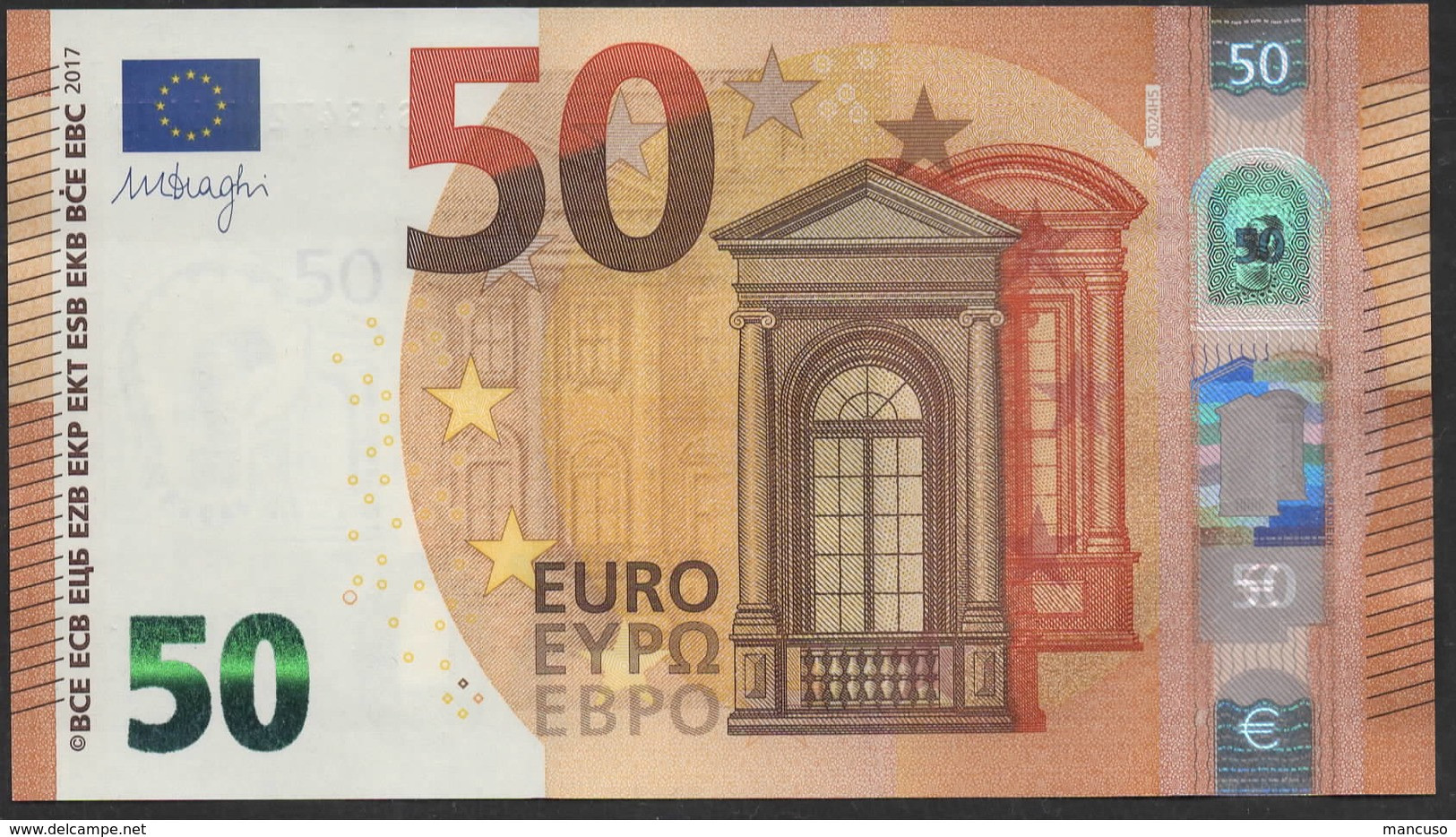 50 EURO ITALIA  SA  S024 H5 LAST POSITION  Ch. "47"  - DRAGHI   UNC - 50 Euro