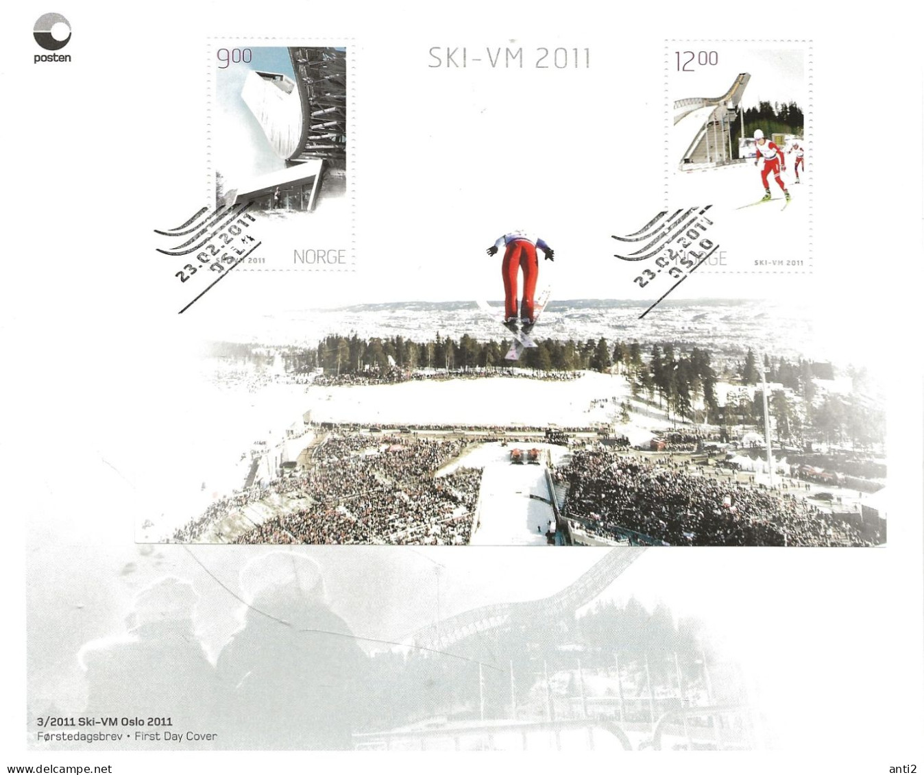 Norge Norway 2011  Nordic Ski World Championships, Oslo  Mi 1746-1747 In Bloc 41  MNH(**) - Covers & Documents