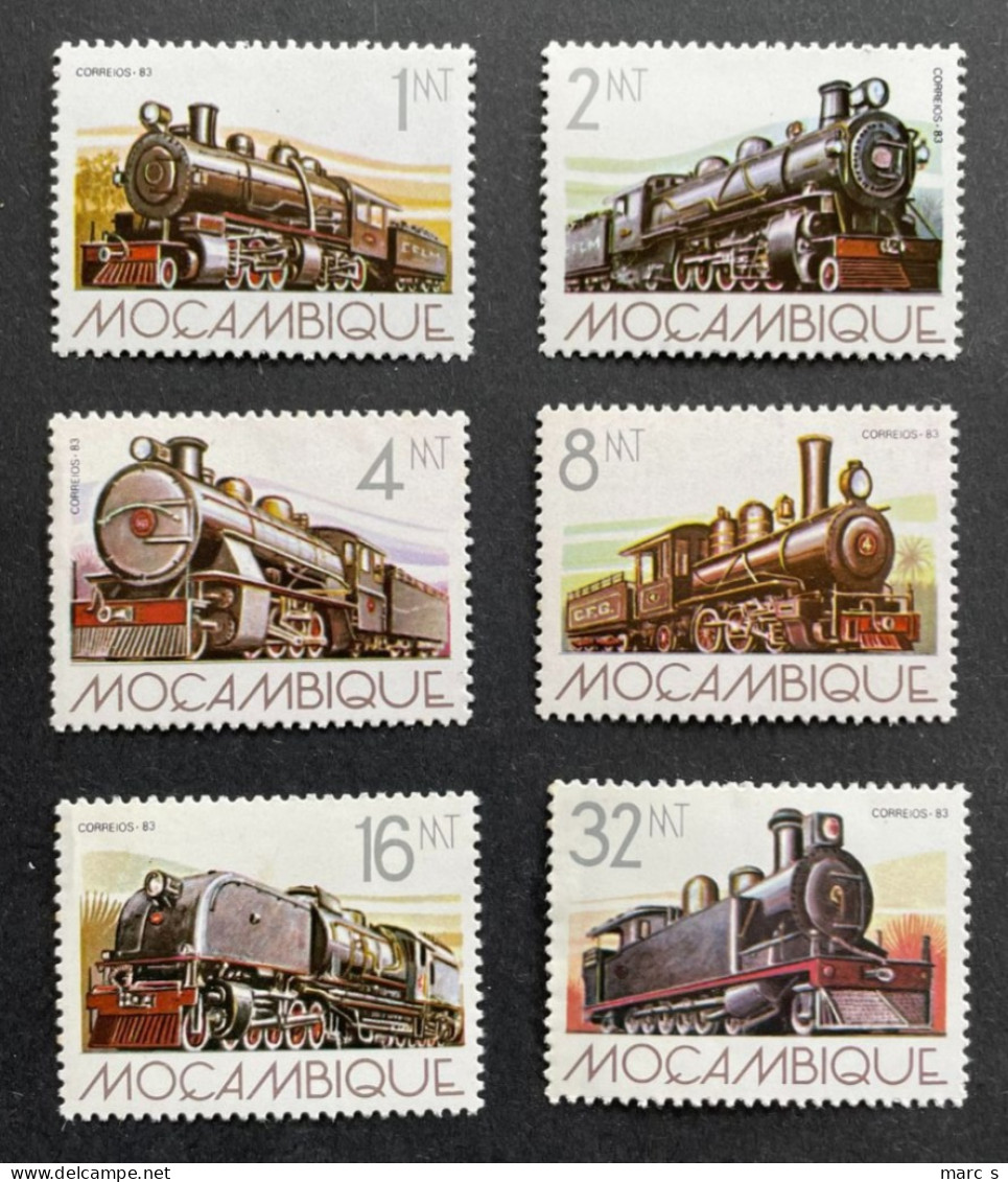 MOZAMBIQUE - 1983 - NEUF**/MNH - Série Complète Mi 936 / 941 - YT 910 / 915 - TRAINS RAILWAY LOCOMOTIVES - Mozambique