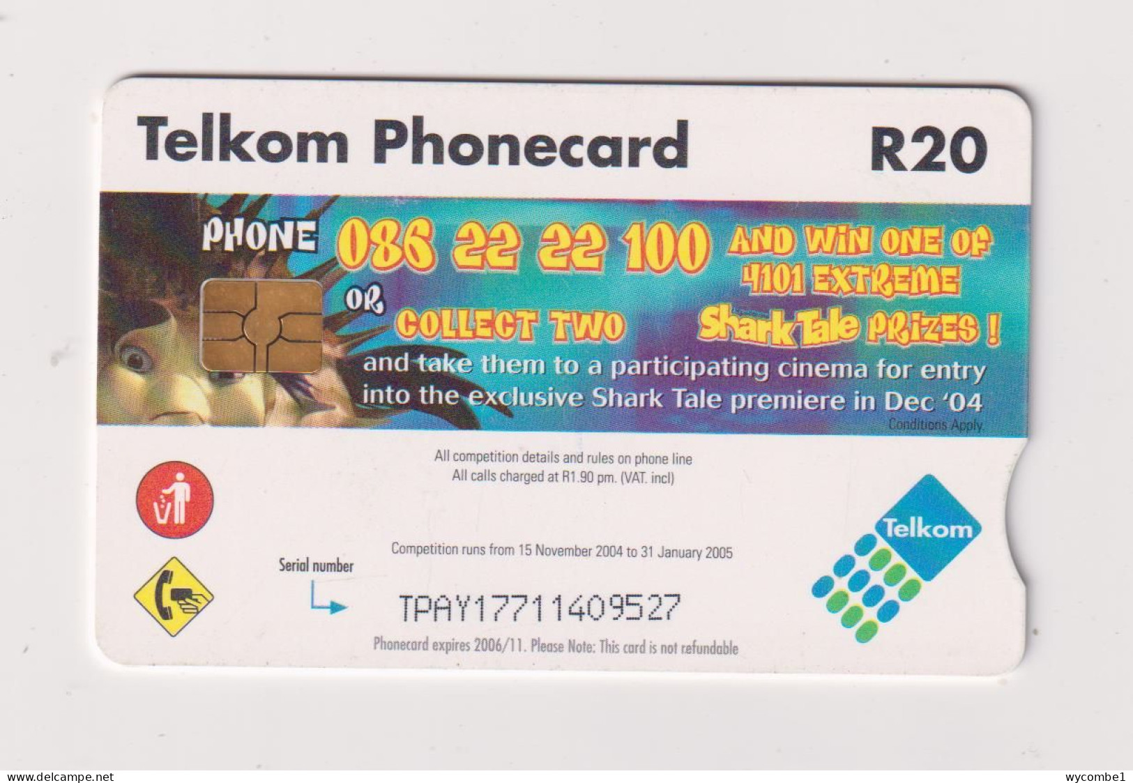 SOUTH AFRICA  -  Shark Tale Chip Phonecard - South Africa