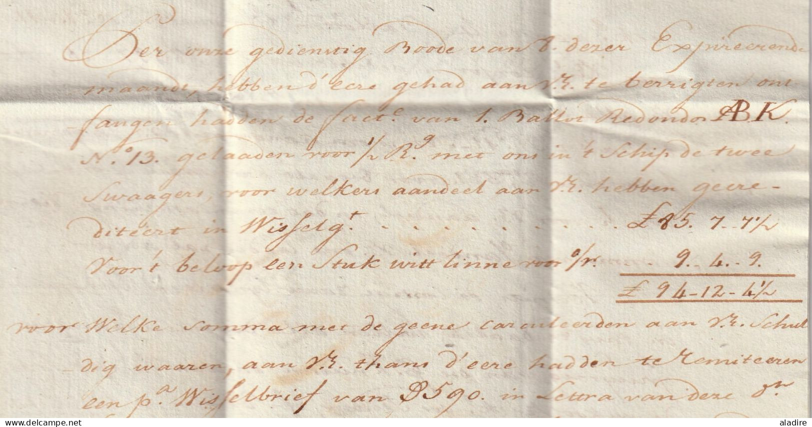 1783 - 3 Page Letter In Flemish From Sevilla, Andalucia To Gent Gand, Then Austria, Today Belgica - Tax 13 - Carlos III - ...-1850 Prefilatelia