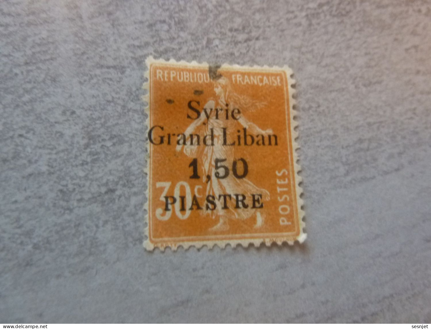 Semeuse Fond Plein - Syrie Grand Liban - 1.50pi.s.30c. - Yt 111 - Orange - Oblitéré - Année 1924 - - Oblitérés