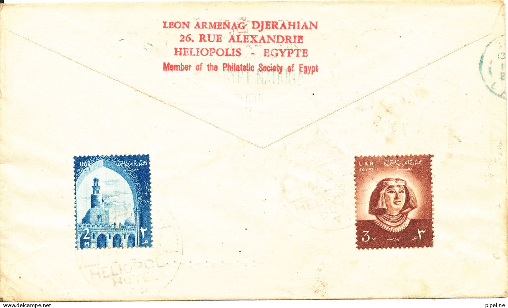 U.A.R. Egypt FDC 18-6-1958 Struggle For Freedom With Cachet Sent To Denmark - Lettres & Documents