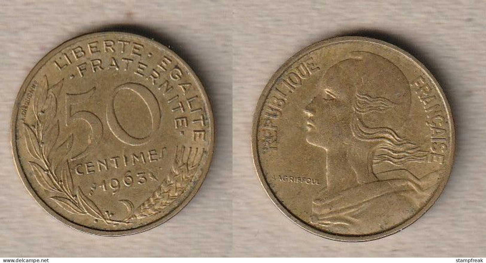 02449) Frankreich, 50 Centimes 1963 - 50 Centimes