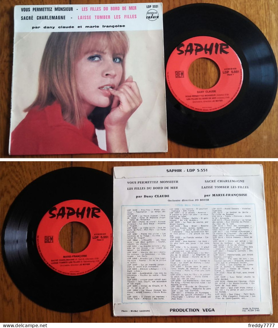 RARE French EP 45t BIEM (7") DANY CLAUDE Et MARIE FRANCOISE «Laisse Tomber Les Filles» (Serge Gainsbourg, 1965) - Collector's Editions