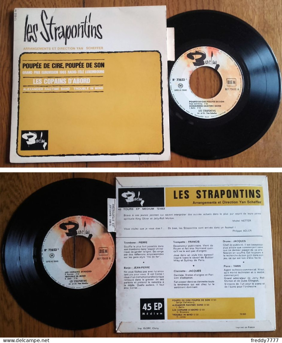 RARE French EP 45t BIEM (7") LES STRAPONTINS «Poupée De Cire, Poupée De Son» (Serge Gainsbourg, Lang 1965) - Jazz
