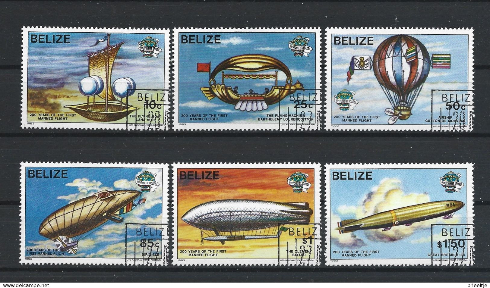 Belize 1983 Aviation History  Y.T. 636/641 (0) - Belize (1973-...)