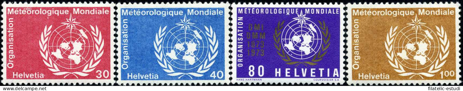 Suiza 446/49-S - 1975 OMS Logo Fijasellos - Altri & Non Classificati